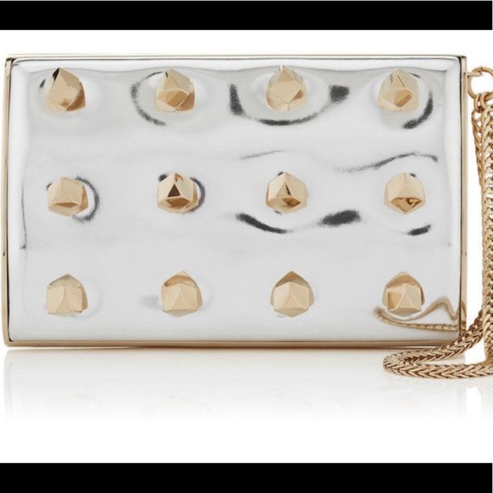 Jimmy Choo Silver Gold Mirror Clutch Bag NWT 🤩 - Picture 2 of 7